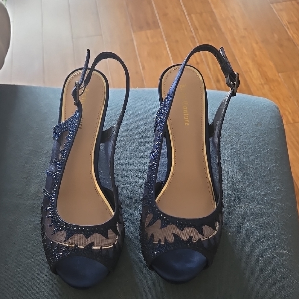 Elegant Blue Slingback Heels